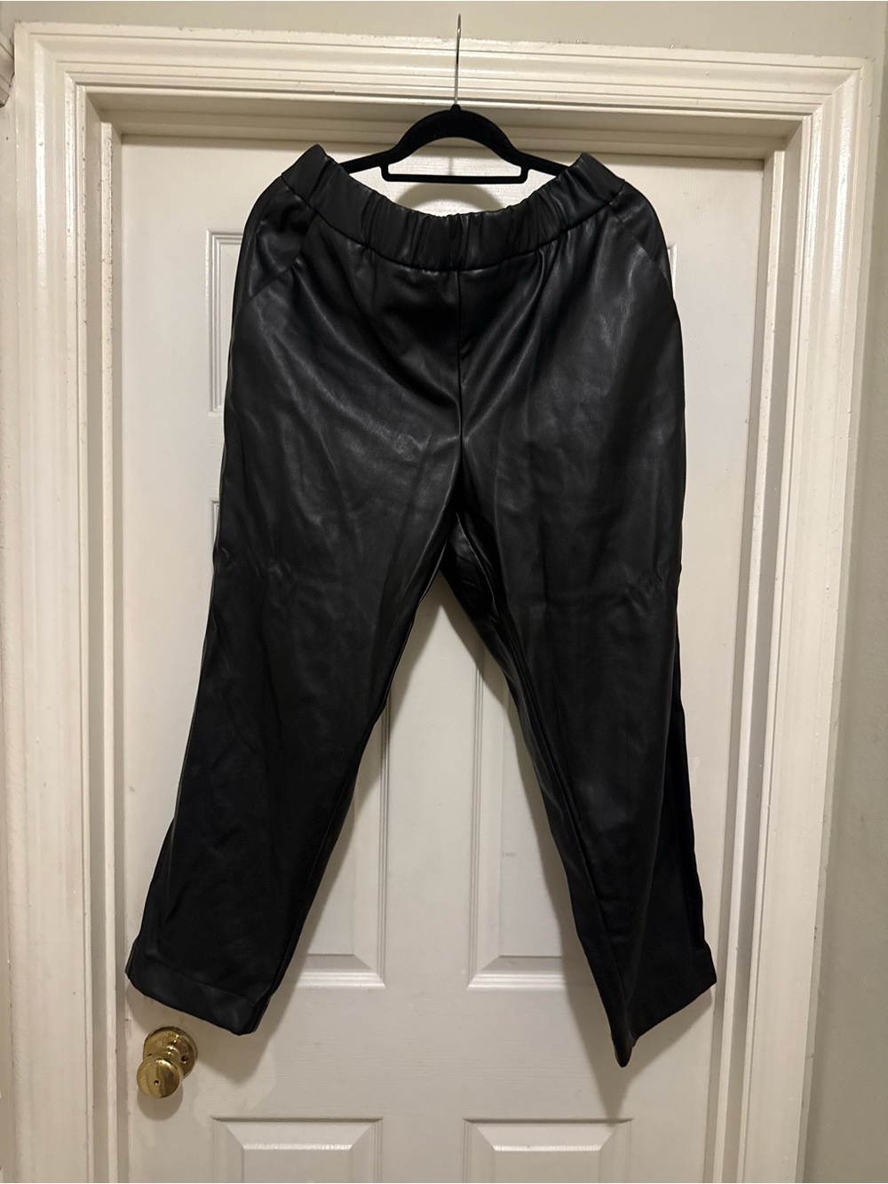 a new day Black Faux Leather Jogger Pants
